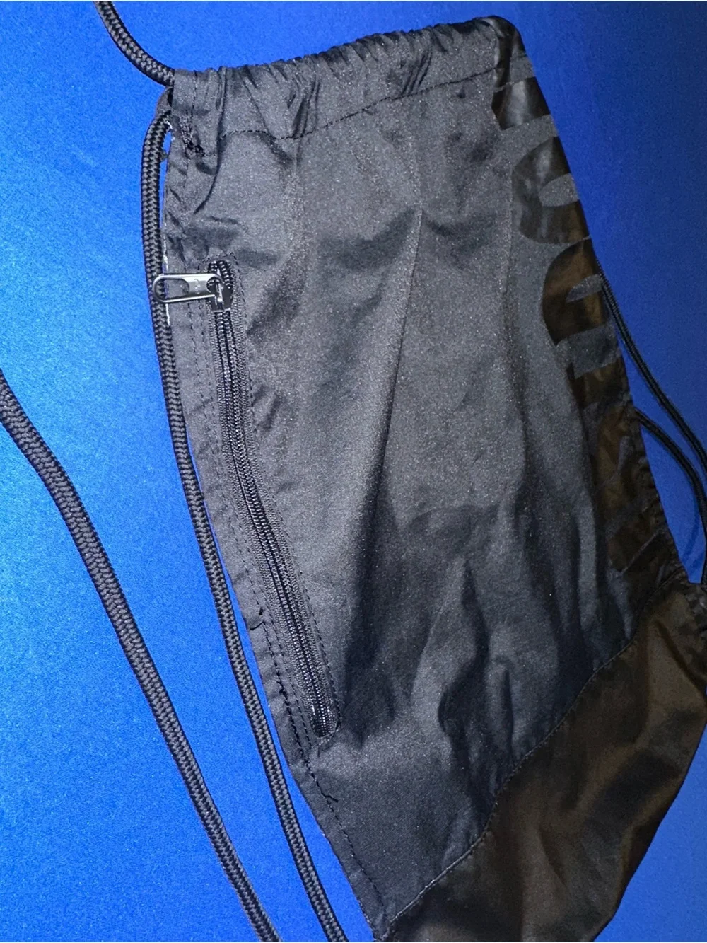 Nike Black Drawstring Gym Sack with White Swoosh Accent